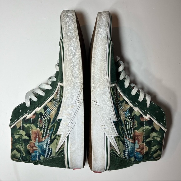 Vans Sk8-Hi Bolt Liquify Avocado Green White Canvas Suede Size 11.5 Shoes - Picture 2 of 9